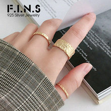 F.I.N.S Personalized Uneven Rings 925 Sterling Silver Female Ring Thin Wide Stackable Open Cuff Finger Rings for Decoration 2024 - buy cheap