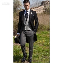 Esmoquin de mezcla de lana para novio, Blazer para hombre, traje de boda, PARA CENA DE graduación (chaqueta + Pantalones + corbata + chaleco) A08 2024 - compra barato