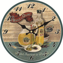 WONZOM Vintage Wall Clock Olive Oil Design Relogio De Parede Large Silent Clock For Living Room Shabby Chic Kitchen Saat Home 2024 - buy cheap