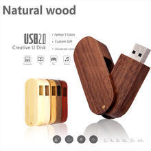 Memoria USB giratoria de madera Natural, Pendrive con logotipo personalizado, regalo, 64GB, 32GB, 16GB, 8GB, 4GB, 2GB, 5 colores 2024 - compra barato