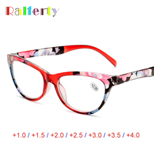 Ralferty-gafas de lectura de ojos de gato para mujer, anteojos médicos para dioptrías, presbicia, estampado de flores + 1,0 + 1,5 + 2,0 + 2,5 + 3,0 + 3,5 + 4,0 A6902 2024 - compra barato