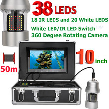 Câmera de pesca subaquática com 10 lâmpadas, 50m, à prova d'água, ip68, 38 leds, câmera rotativa de 360 graus, 20m/100m 2024 - compre barato