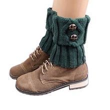 Women Fashion Winter Leg Warmers Short Section Knitted Crochet Button Long Socks Boots Cuffs Socks 2024 - buy cheap
