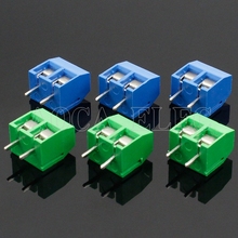 20PCS/LOT KF301-2P KF301-5.0-2P KF301 Screw 2Pin 5.0mm Straight Pin PCB Screw Terminal Block Connector Blue and green 2024 - buy cheap