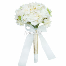 Ручной галстук свежий стиль Искусственный белый цветок розы букет для свадьбы домашний декор для вечеринки с мужской корсаж для жениха 2024 - купить недорого