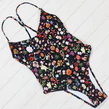 New Sexy Floral Printed One Piece Swimsuits Push Up Swimwear Women Beach Bathing Suits Set Bandage Monokini Bodysuit Swimwear 2024 - buy cheap
