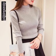 OHCLOTHING Knitted Turtleneck Sweater Women 2018 New Fashion Autumn Winter Long Sweaters Tops Women's Casual Crochet Turtlenecks 2024 - buy cheap