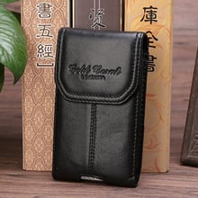 Hot Sale Natural Genuine Leather Cowhide Waist Bag Cell/Mobile Phone Case Cover Skin Belt Pouch Hip Bum Hook Fanny Pack Bags New 2024 - buy cheap