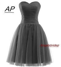 ANGELSBRIDEP Short Grey Homecoming Dress 2021 Mini Tulle Sweetheart Homecoming Dresses Lace-up Homecoming Gowns Graduation Dress 2024 - buy cheap