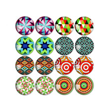 ZEROUP 16pcs Round Glass Cabochon Kaleidoscope Pictures Mixed Pattern Fit Base Earring Setting for Jewelry Flatback TP-021-ER-1 2024 - buy cheap