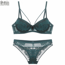 Luxury Sexy French Bra Set Hollow Lace Embroidery Women's Underwear Padded Push Up Bra Set Elasticity Plus Size Panty Lingerie 2024 - buy cheap