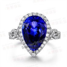 2017 New Hot choucong Fashion Jewelry 10kt White Gold Filled Pear Cut Blue 5A CZ Zirconia Wedding Women Heart Lover Ring Gift 2024 - buy cheap