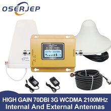 Display lcd 3g impulsionador de sinal móvel 2100mhz wcdma repetidor 3g amplificador de reforço de sinal celular + lpda/omni antena 2024 - compre barato