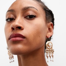 LEADERBEADS ZA Bohemian Simulated-Pearl Drop Earrings for women's Trendy Gold Color Jewelry Girl's Charm Dangle ZA Earrings 2024 - buy cheap