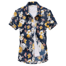 Mens Summer Beach Hawaiian Shirt 2018 Brand Short Sleeve Plus Size Floral Shirts Men Casual Holiday Vacation Clothing Camisas 2024 - buy cheap