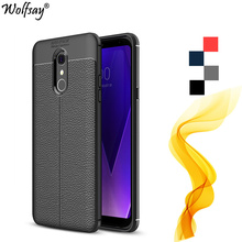 Wolfsay-funda con estilo para LG Q, cubierta de cuero y silicona suave con patrón de lichi de 6,2 pulgadas, funda con estilo para LG Q Stylus + Stylusa 2024 - compra barato