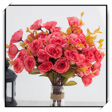 Estilo europeu rosa buquê de seda flor artificial pequeno bud rosas florais para festa de casamento decoração para casa flores falsas 2024 - compre barato