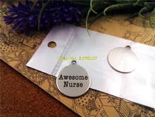 10pcs-stainless steel Charms  "Awesome nurse" DIY Charms Pendants for necklace/bracelet/keychain DIY jewelry 2024 - buy cheap