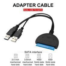 USB 3,0-Sata Кабель-адаптер Внешний жесткий диск адаптер 2,5 дюймов 3,5 дюймов диск HDD кабель SSD конвертер удлинитель 2024 - купить недорого