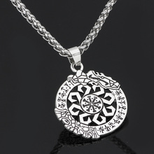 nordic viking dragon rune compass amulet Vegvisir pendant necklace 2024 - buy cheap