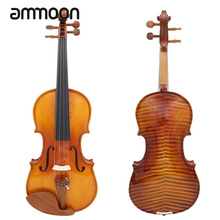 Full Size 4/4 Violin Fiddle Natural Acoustic Violin Solid Wood Spruce Flame Maple Veneer Jujube Wood Parts with Case Rosin Wiper 2024 - buy cheap