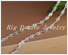 16-40" New Arrive 316L Stainless Steel Silver Color Water Wave Chain Link Tone Necklace Women Mens High Quality 2024 - buy cheap