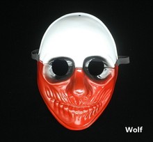 Dallas/Wolf/Chains/Hoxton Horror Chainsaw клоун Маскарадная маска 4 шт Хэллоуин косплей Payday 2 маска 2024 - купить недорого