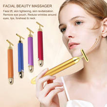 24k Gold Vibration Facial Slimming Face Beauty Bar Pulse Firming Facial Roller Massager Lift Skin Tightening Wrinkle Stick 2024 - buy cheap