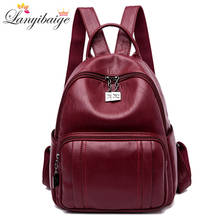 Women High Quality Leather Backpacks 2019 Women Shoulder Bags Vintage School Bag For Teenage Girls Ladies Female Travel Backpack 2024 - buy cheap