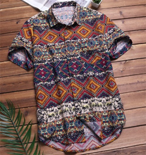 Mens Beach Hawaiian Shirt Tropical Summer Short Sleeve Shirt Men Brand Clothing Casual Loose Cotton Button Down Shirts Plus Size 2024 - buy cheap