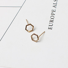 Simple creativo coreano geométrica hexagonal Stud pendientes para las mujeres oído broches pendientes Brincos oído joyería niñas regalo 2024 - compra barato