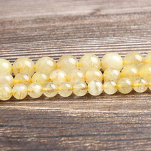 LanLi fashion Jewelry 6/8/10mm yellow translucent hair crystal stone Loose beads DIY men and women bracelet Necklace Accessories 2024 - buy cheap