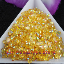 10000pcs/bag,SS12 3mm TM gold yellow AB Color Jelly Resin Crystal Rhinestones Nail Art Applique painting rhinestone for nails 2024 - купить недорого