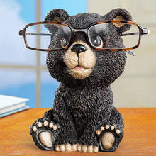Медведь украшения очки держатель домашнего интерьера креативный подарок украшения офисный декор для полки милая фигурка медведь статуи 2024 - купить недорого
