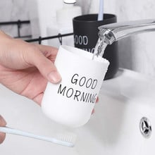 1pcs Toothbrush Cup Nordic Travel Portable Bathroom Toothbrush Mug Good Morning Storage Organizer Cup Bathroom Accessories Set 2024 - buy cheap