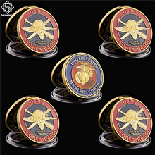 5PCS USA Challenge Coin Navy Marine Corps Usmc Force Recon Military Gold Coin Collection Gifts 2024 - buy cheap