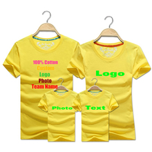 Blank Solid Custom Logo Photo Text Printed Family T-shirt Women Men Dad Mom Kids Child Summer Team Shirts Party Boy Girl t shirt 2024 - buy cheap