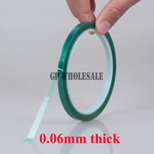 10x 4mm*33 meters*0.06mm High Temperature PET Film Green Adhesive Shielding Tape for PCB Solder Plating Coating Mask #EC07 2024 - buy cheap