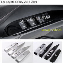 Car Sports Version Door Window Glass Panel Armrest Lift Switch Button Trim Frame For Toyota New Camry XV70 2017 2018 2019 2020 2024 - buy cheap