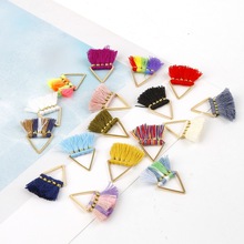 2pcs 25mm Small Trilateral Metal Tassel Polyester Cotton Fringe for DIY Craft Keychain Earring Accessories/17 Colors to Optional 2024 - buy cheap