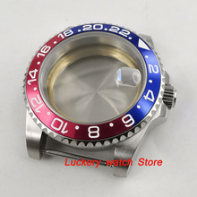 40mm GMT Sapphire glass blue and red bezel 316L stainless steel Watch Case fit ETA 2836 miyota8215 movement-BK36 2024 - buy cheap
