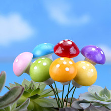 8 pçs/lote mini cogumelo casa 2cm cor bonito mini cogumelo decoração de fadas decoração para casa jardim em miniatura 2024 - compre barato