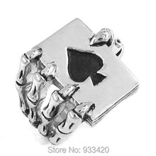 Free shipping! Claw Spades Poker Ring Stainless Steel Jewelry Cool Tribal Ace of Spades Biker Ring Gothic Men Ring SWR0186 2024 - buy cheap