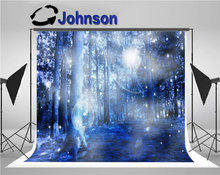forest Blue Mystic light tree photo backdrop  High quality Computer print wall photography backgrounds 2024 - buy cheap