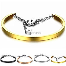 2015 Romantic Half Round Cuff Bangle Sweet Heart Bracelet Stainless Steel Women 2024 - buy cheap