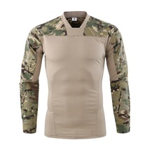 Camiseta de combate táctico del ejército para hombre, camiseta transpirable de manga larga, ropa deportiva para Fitness, senderismo, caza y pesca 2024 - compra barato