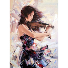 Completo quadrado/redondo pintura de diamante ponto de cruz linda menina jogando o violino kits de mosaico de diamante bordado decoração de casa presente 2024 - compre barato
