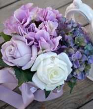 Handmade da flor do casamento flor artificial noiva segurando flores PU subiu guelder multicolor do vintage 2024 - compre barato