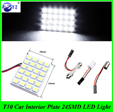 2 Set T10 W5W BA9S Festoon 43mmx30mm with 3 Adapters 24SMD 24 smd 5050 LED reading Panel Lights Car interior Dome light lamp 2024 - buy cheap