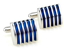 Free shipping Fashion Cufflinks  blue color enamel stripe design copper material men cufflinks whoelsale&retail 2024 - buy cheap